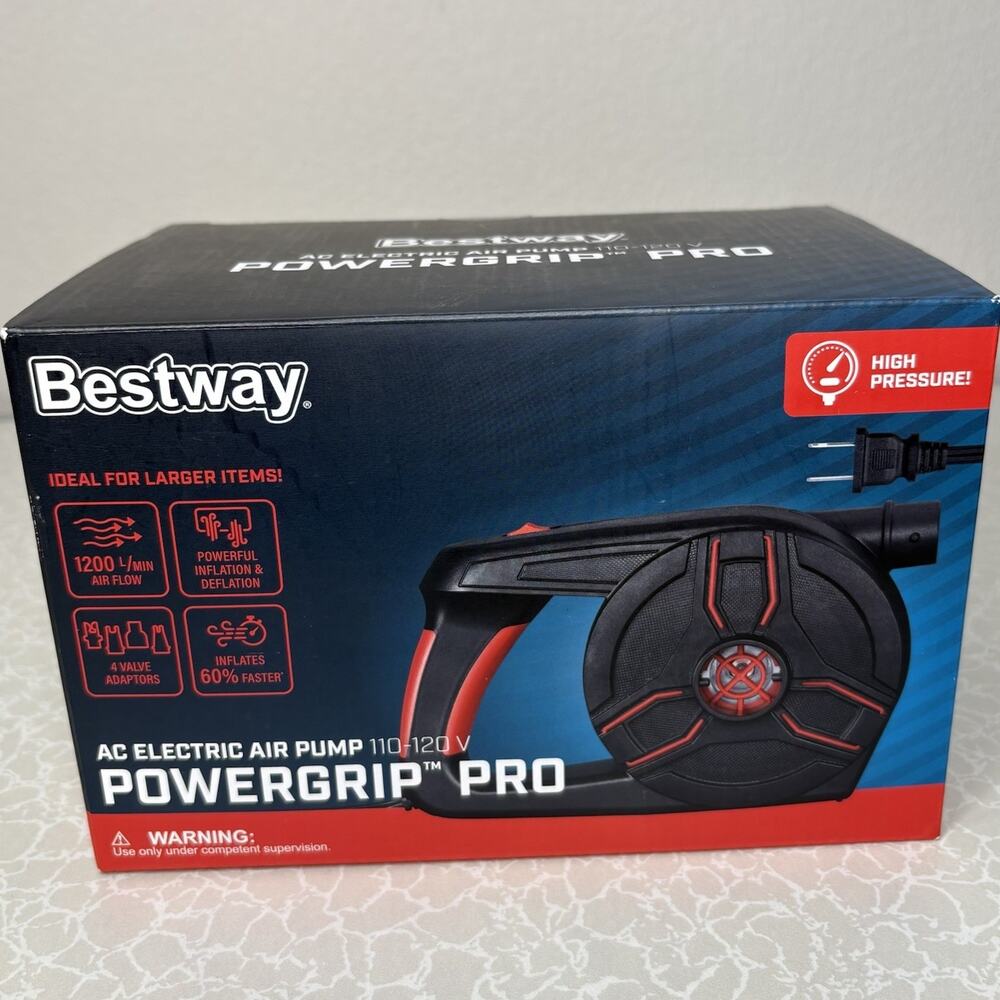 Bestway PowerGrip Pro AC Electric Air Pump 110-120V High Pressure Inflator